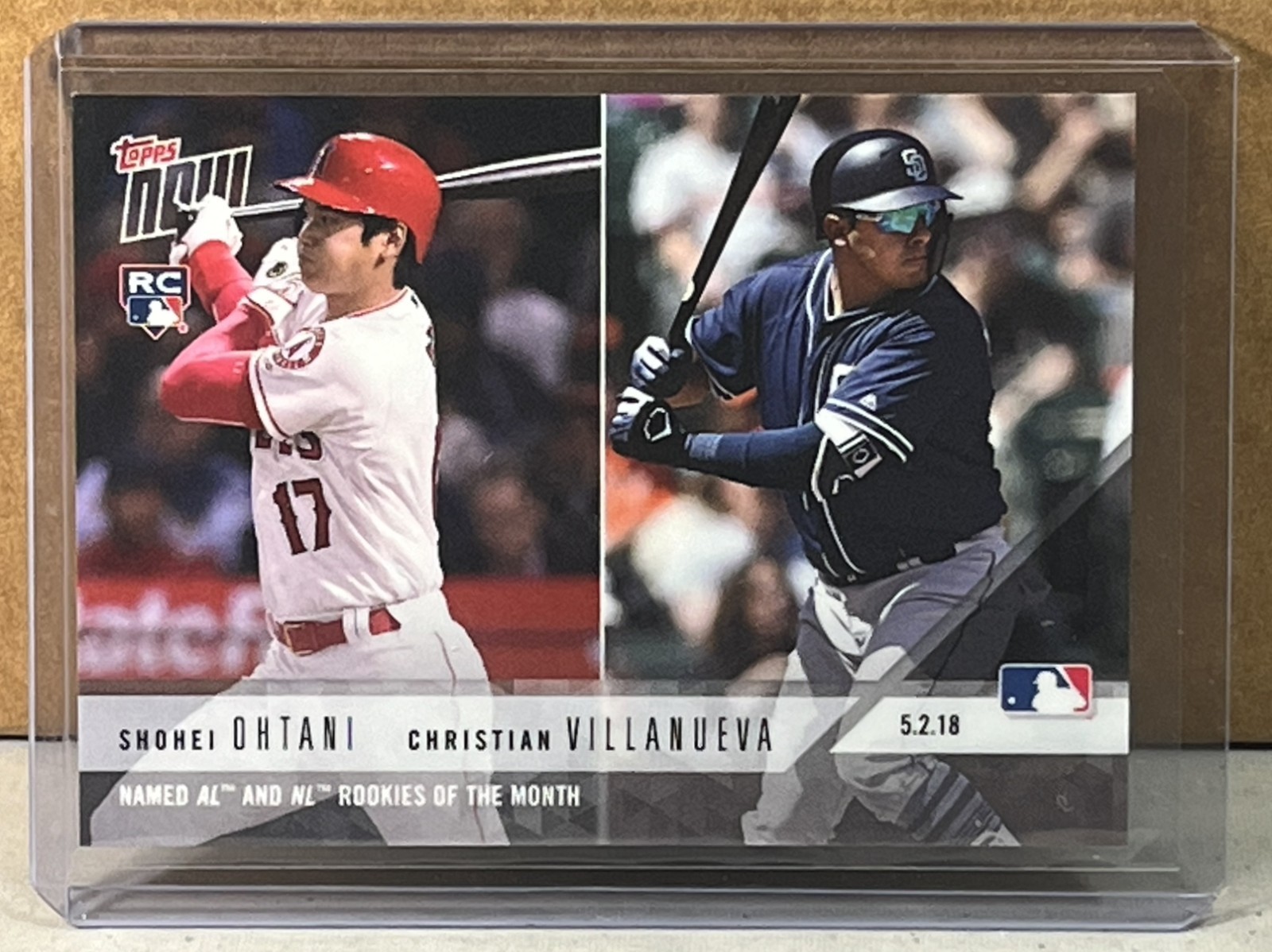 2018 TOPPS NOW #159 SHOHEI OHTANI CHRISTIAN VILLANUEVA AL NL ROOKIES of MONTH