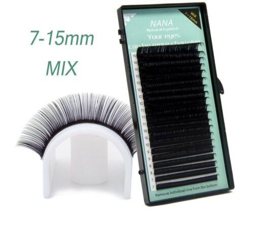 7-15mm Mix 0.05-0.25mm High Quality J B C D Synthetic Mink Eyelash Extension NEW - Picture 1 of 10