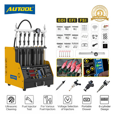 GDI FSI EFI Piezo Fuel Injector Cleaning Tester Machine Ultrasonic Reverse Flush