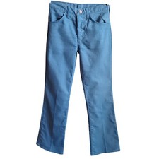 26x32 True Vintage Wrangler Tiel Blue Jeans 1970's Bootcut Hippie Cowboy Twill