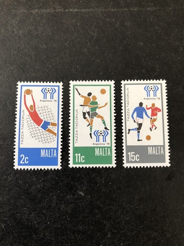 Malta Stamp World Cup Soccer Set Scott # 549-551 Never Hinged Unused - Picture 4 of 4