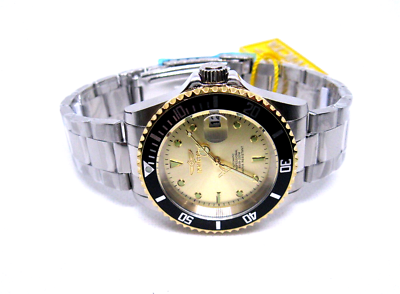 Invicta Pro Diver Champagne Dial Silver Tone Automatic NH35A Men's