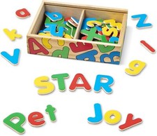 Melissa  Doug 52 Wooden Alphabet Magnets in a Box - Uppercase and Lowercase