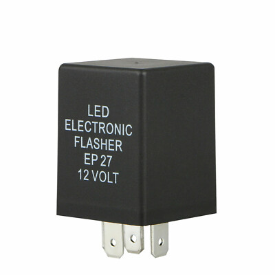 MSA 5-Pin EP27 LED Flasher Relay 12V – Fix Hyper Flash Turn Signal Issues, Black Sealed Unit