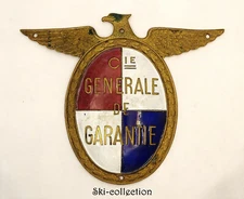 Plaque de Véhicule Ancienne-COMPAGNIE GENERALE de GARANTIE. Émaux. Vers 1930