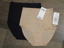 2 PAIRS CHANTELLE SOFT STRETCH STRIPED SEAMLESS HIGH WAIST PANTIES ONE SIZE XS-L
