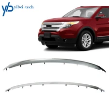 Front Upper+Lower Grille Moulding Trim Chrome For Ford Explorer 2011 2012-2015