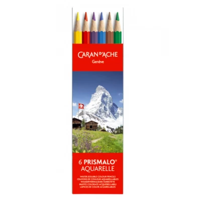 Caran D'Ache Prismalo Farbe Stift 6 Karton Set Aquarelle Aquarell Künstler - Bild 1 von 4