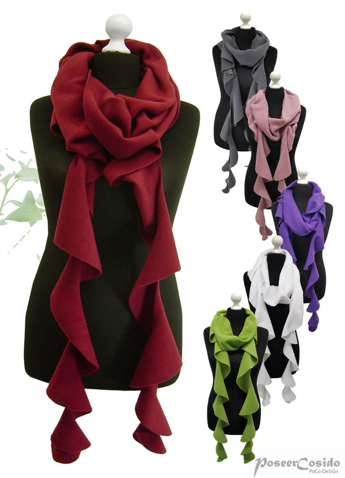 POCO-DESIGN BY POSEERCOSIDO PoCo DeSiGn LAGENLOOK Polar Fleece Spiralschal Schal Kette Kaskada* viele Farben