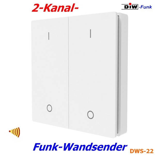 DWS-22 Eleganter Funk-Wandsender 2-Kanal Kompatibel Diw-Funk, Intertechno Learn-image