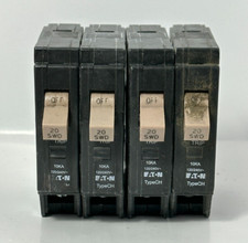  Lot of 4 Eaton Cutler Hammer CHF120 Single Pole 20 Amp Type CH Circuit Breaker