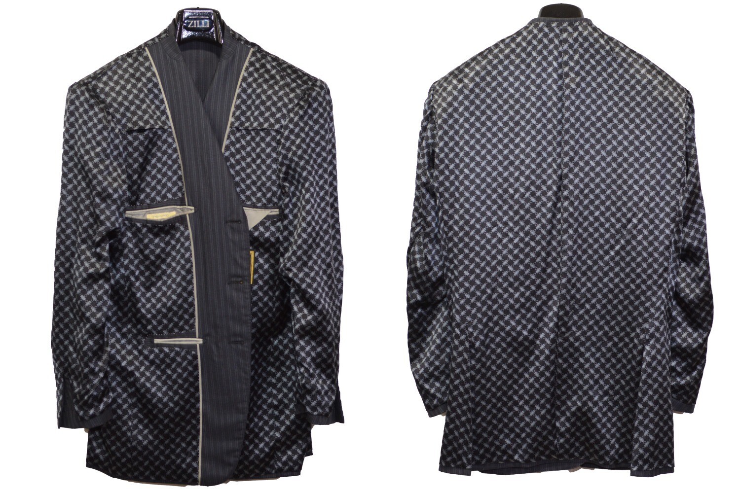 Zilli Suits Men's ZILLI PARIS Suit 40US/UK 50IT Gray Striped Wool 200's Hanger ...