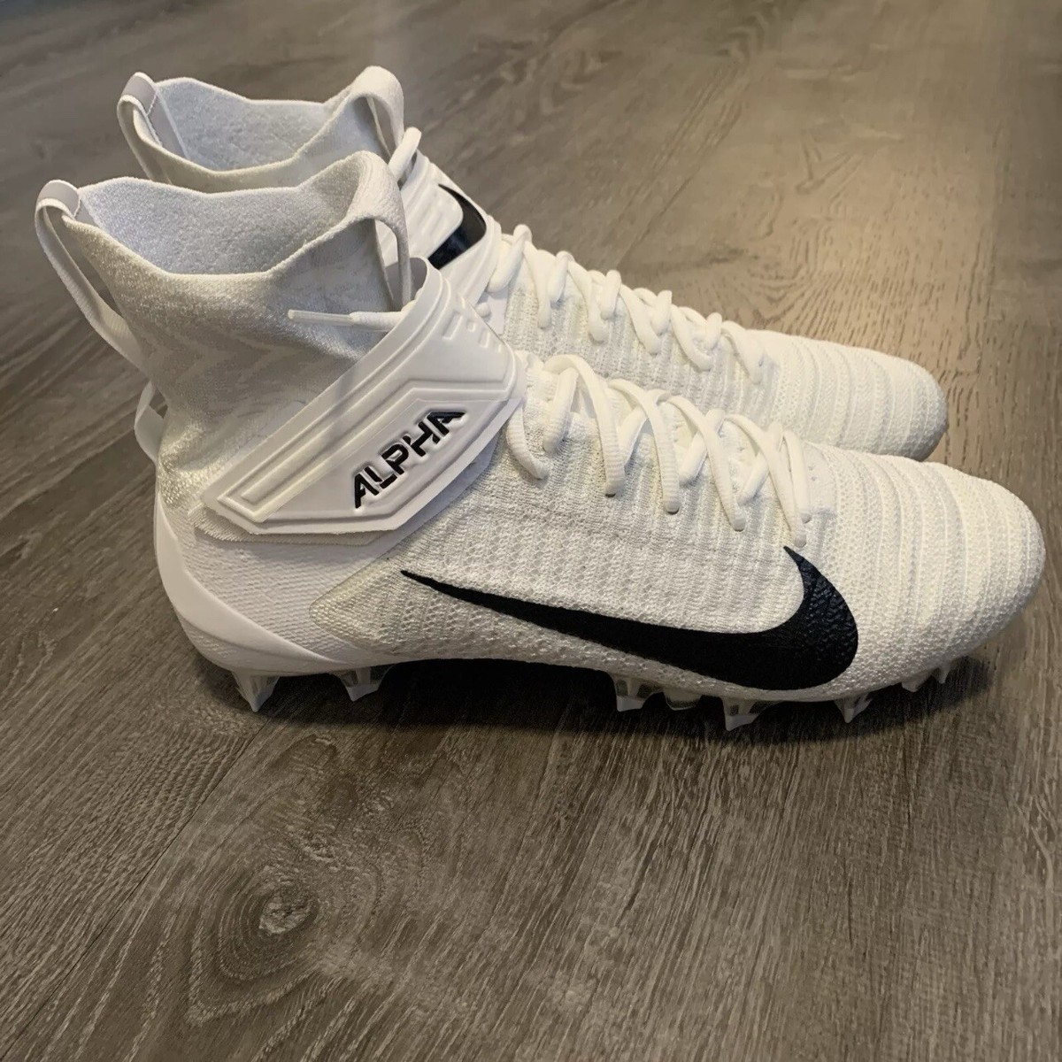 NEW Nike Alpha Menace Elite 2 Football Cleats AO3374-101 Size 13 White Nike - Brandclub - Nike Alpha Menace Elite 2 White-Black  main image 4