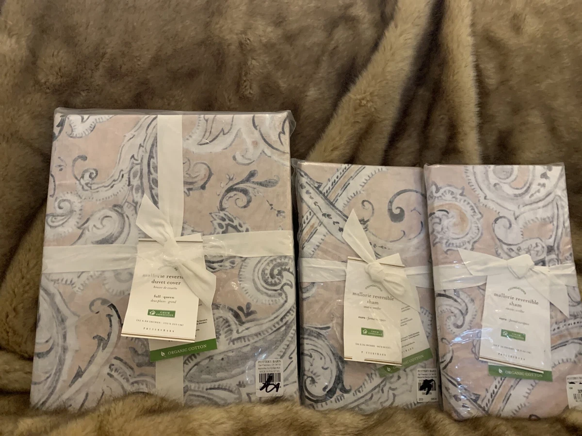 Pottery Barn Mallorie Duvet Cover Set Warm Full Queen Euro Shams