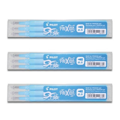 Pilot Frixion Ball Ersatzminen 0.5 hellblau - 9er-Set