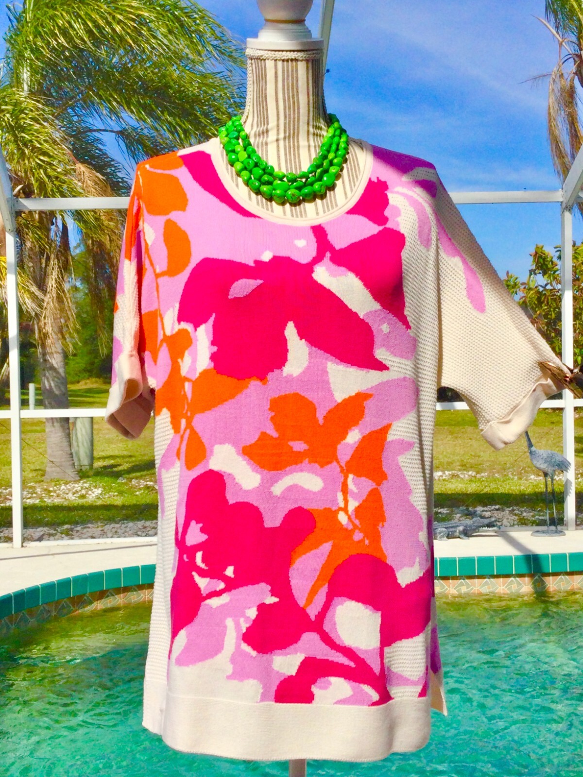 CHICOS Turquoise, White DRAMATIC Batik Design XLI… - image 12