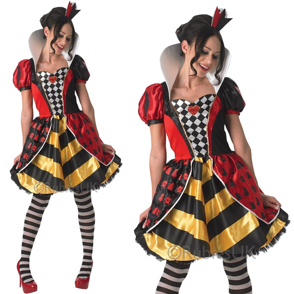 Queen of Hearts Costume Women Halloween Alice Wonderland Adult