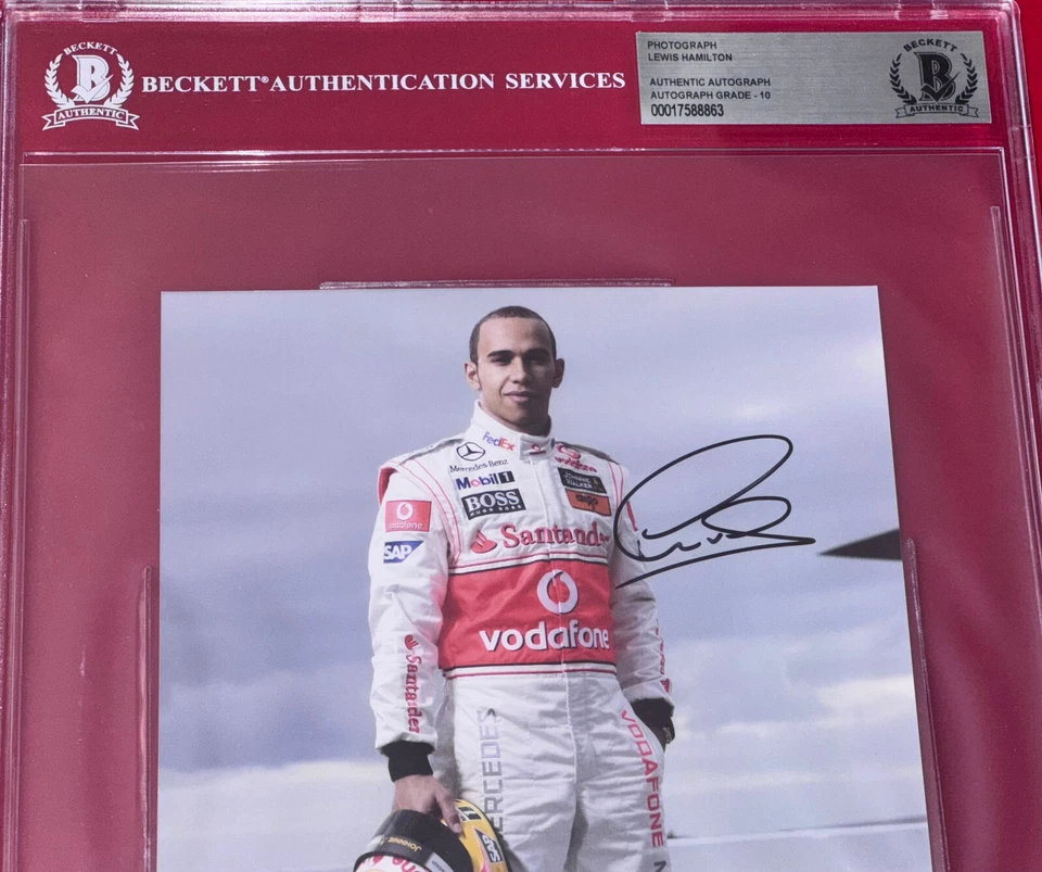 Lewis Hamilton "McLaren 2008 1st F1 Championship" Signed Photo Auto BAS BGS 10 - Image 2 of 4