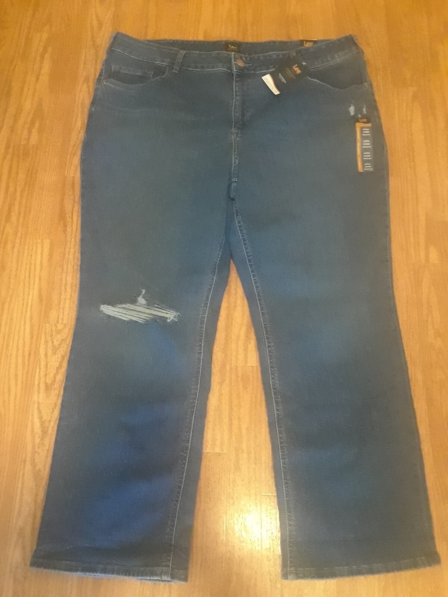 Lee Women's Plus Size Mid Rise Boyfriend Jeans Size 24 W New