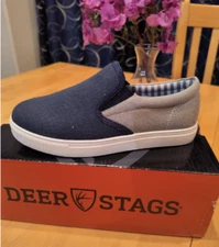 DEER STAGS SHOES BOYS  Grey Navy  NEW WITH BOX!! like Vans size 3 or 4