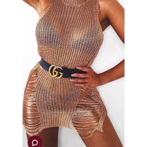 gold mesh dress