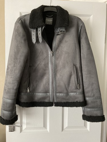 Mens Faux Suede Bomber Jacket Size m 