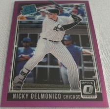 2018 Donruss Optic Baseball Nicky Delmonico Chicago White Sox Purple Prizm RC