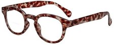 Calabria 4376CB Classic Retro Bi-Focal Reading Glasses w/Matching Case in Red 2