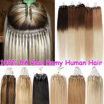 300s 100 Russian Remy Human Hair Extensions Loop Micro Ring Beads