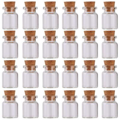 Mini Glass Bottles with Cork 5 ml, Tiny Glass Jars with Cork 24 Pack
