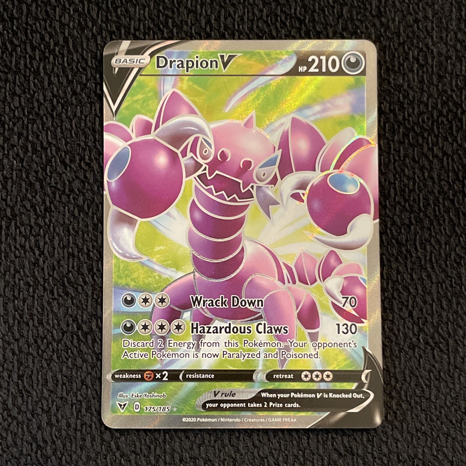Pokémon TCG Drapion V Vivid Voltage 175/185 Holo Full Art Near Mint