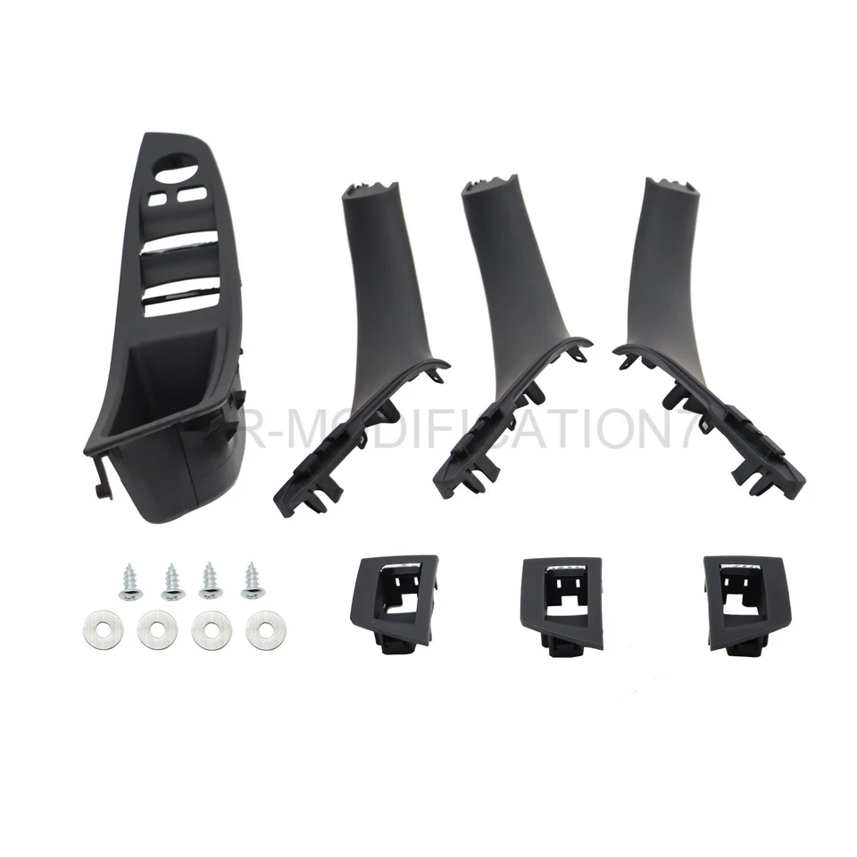 Juego de 7 cubiertas de moldura de manija de panel de puerta interior negro para BMW Serie 5 F10 F11 Foto 3 de 4