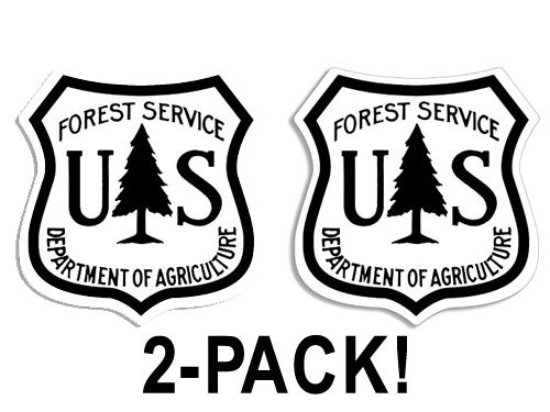 2-PACK: 2.5 inch WHITE US Forest Service Shield Stickers - set hike ...