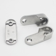 Oval Closet Rod End Supports Wardrobe Flange Fit Dia 16mm Thickness 2.4/1.5mm