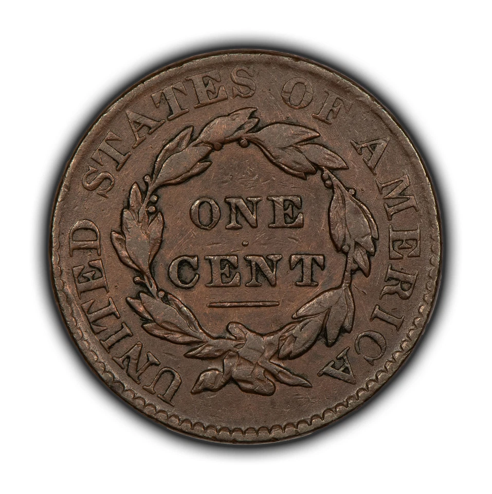 Centavo cabeza corona 1828 1c - fecha estrecha grande - marrón chocolate en estado bastante bueno/muy bueno - Y5792 Foto 2 de 4