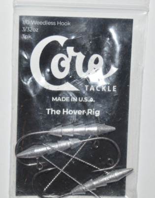 core tackle the hover rig hook head jighead weedless size 1/0 hook 3/32oz
