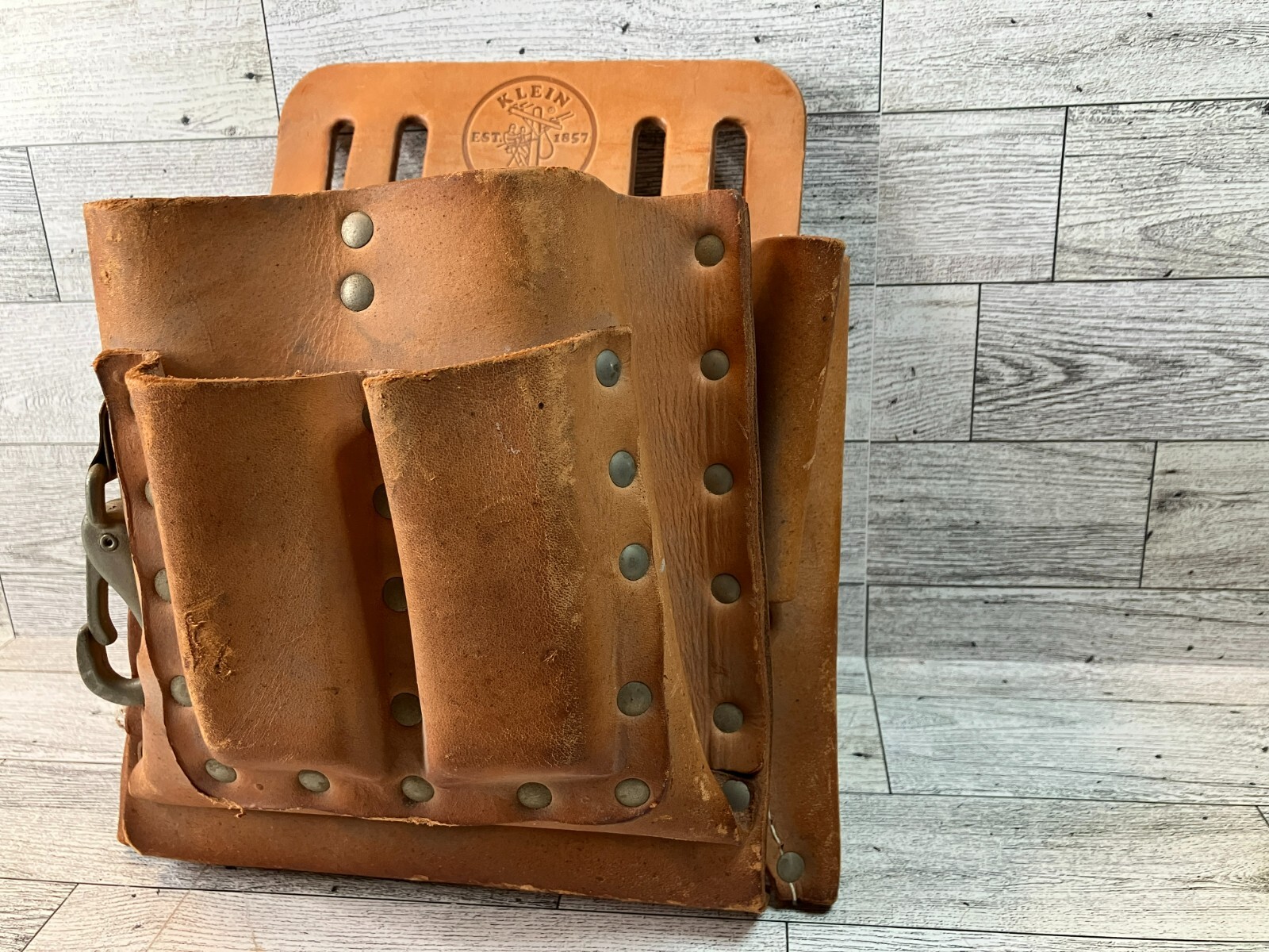 Klein Tools Tool Pouch 5165 Leather 10 Pocket Electrician’s Made USA