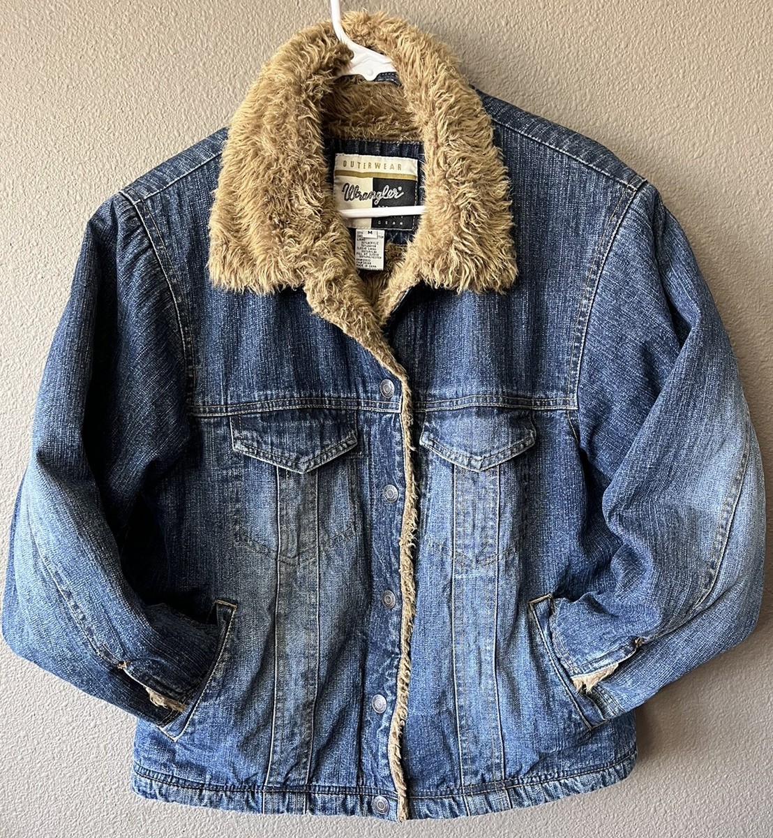 Wrangler Outerwear Premium Quality Gear Women M Jean Brown Fur  