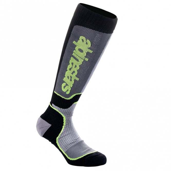 Alpinestars YOUTH MX Plus MX Motocross Socks (Black/Grey/Yellow Fluo)