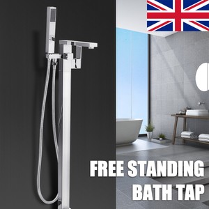 Designer Free Standing Bath Shower Mixer Tap Floor Standing Chrome