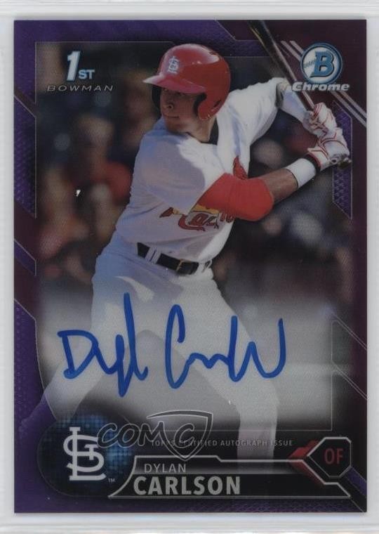 2016 Bowman Draft Chrome Pick Purple Refractor 145/250 Dylan Carlson Auto i6j