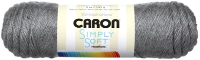 3 Pack Caron Simply Soft Heathers Yarn-Grey Heather H9700H-9509