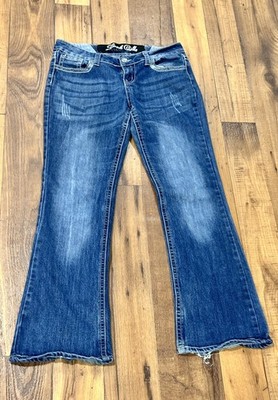 Look @ Me Junior Size 11 Embellished Jeans Whiskered Boot Cut
