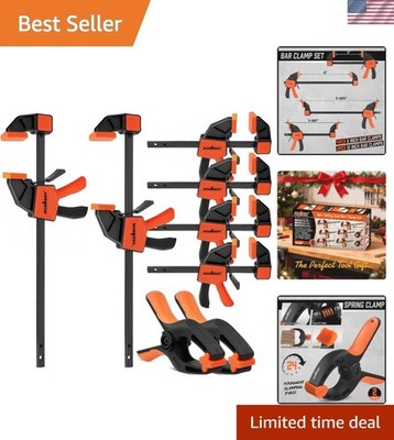 Heavy-Duty 8-Pack Bar Clamps - 150 LBS Load Limit for Professional Woodworking