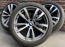 GENUINE BMW 20" BLACK X5 X6 E70 F15 F16 * M SPORT * Wheels Rims TYRES