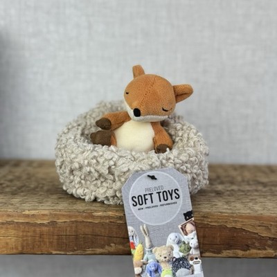 Jellycat überwinternder Fuchs - kleiner Fuchs im Sitzsack Nest Wildtiere Plüsch selten 5 Zoll