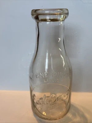 Eagle Dairy Embossed One Pint Dairy Bottle, Oshkosh, Wi - Image 1 of 4
