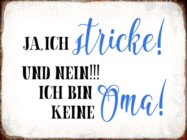 Holzschild 30X40 Cm Ja Ich Stricke Und Bin Keine Oma Deko Geschenk Holz Schild-image