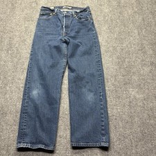 Levis Premium Jeans Womens 30x26 Blue Ribcage Straight High Rise Button Fly