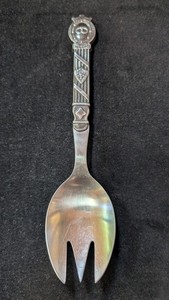 Denmark Spoon/Spork. Silver Top. Hallmarked. 7 1/2" FSH Fritz S Heimburger.60 gr